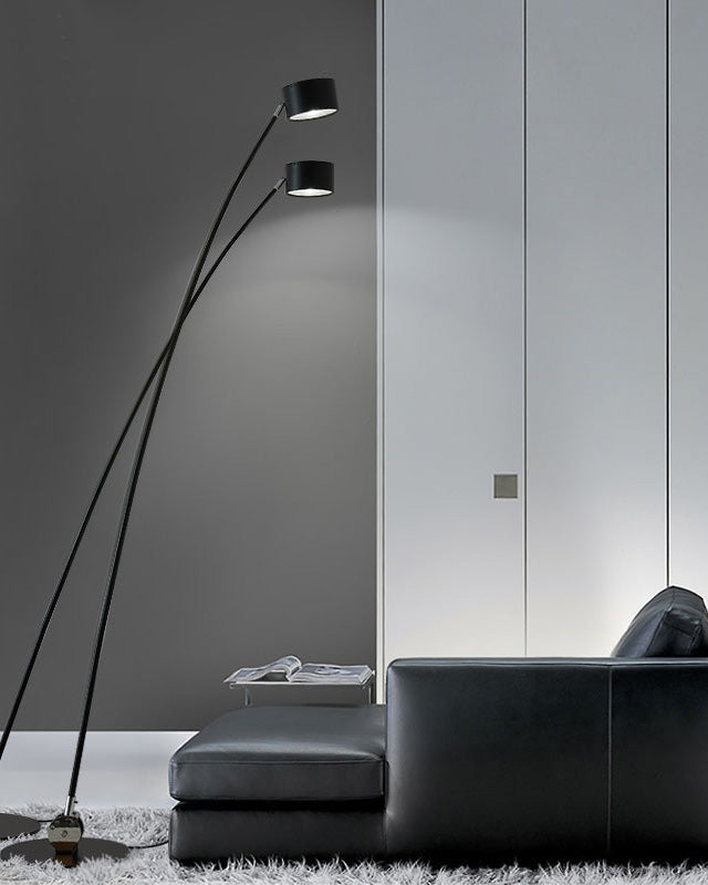 Lampadaire Fin Réglable Noir