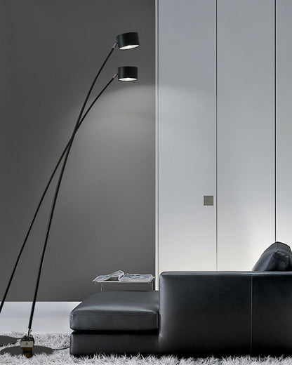 Lampadaire Fin Réglable Noir