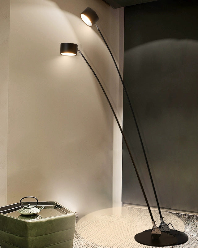 Lampadaire Fin Réglable Noir