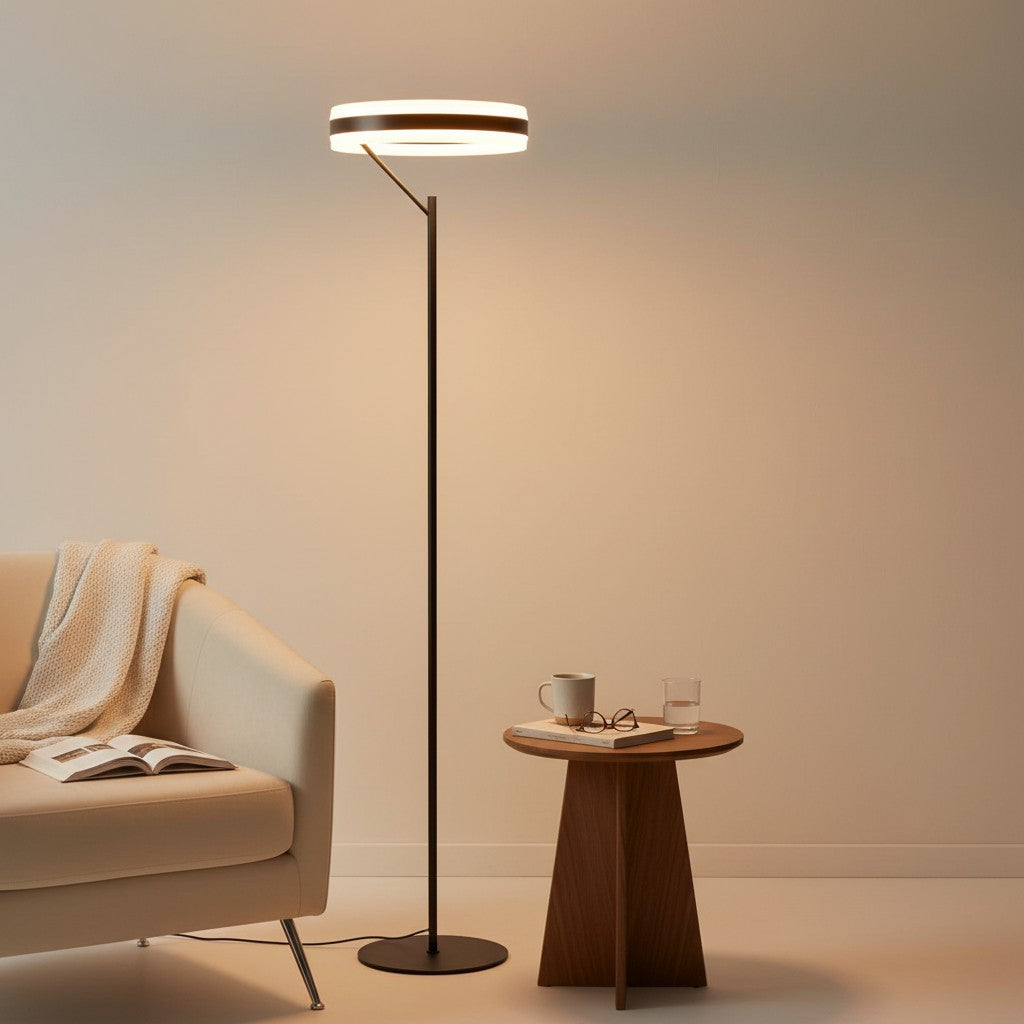 Lampadaire LED noir minimaliste - Dimmable
