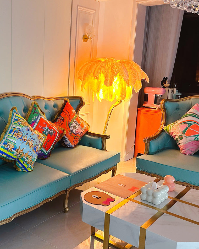 Lampadaire "Oasis de Plumes"