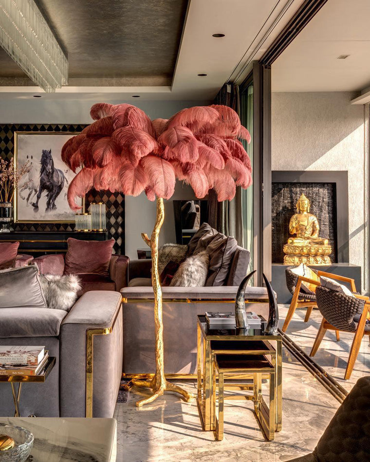 Lampadaire "Oasis de Plumes"