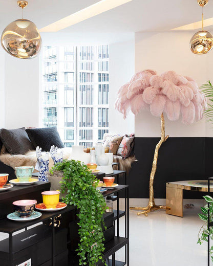 Lampadaire "Oasis de Plumes"