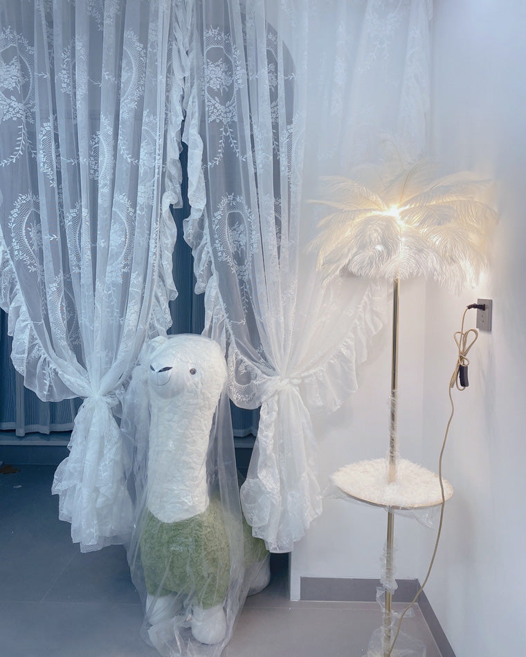 Lampadaire "Palmier Plumeux" avec Plateau