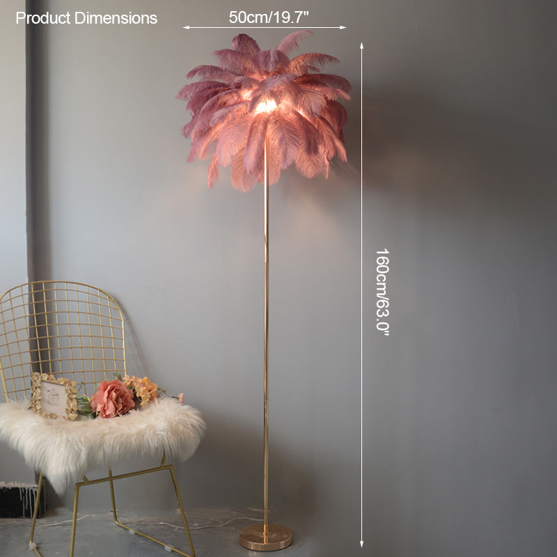 Lampadaire "Palmier Plumeux" avec Plateau