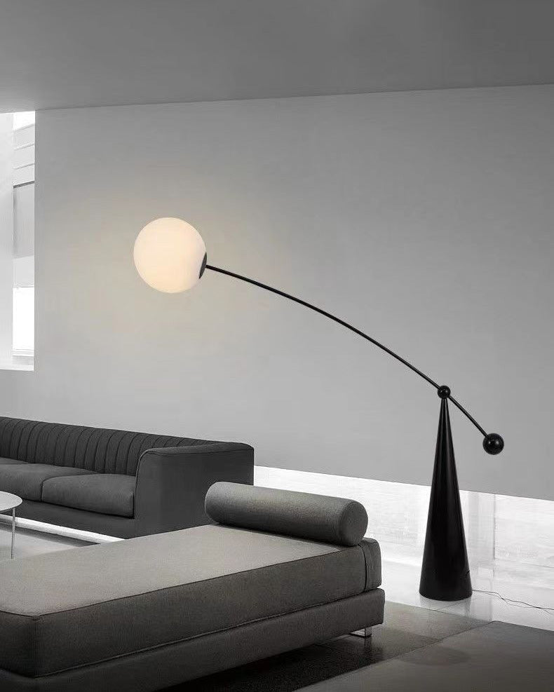 Lampadaire Porte-à-Faux Globe en Verre
