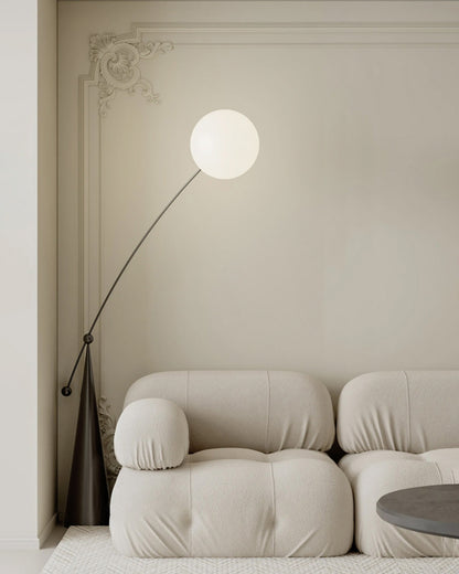 Lampadaire Porte-à-Faux Globe en Verre