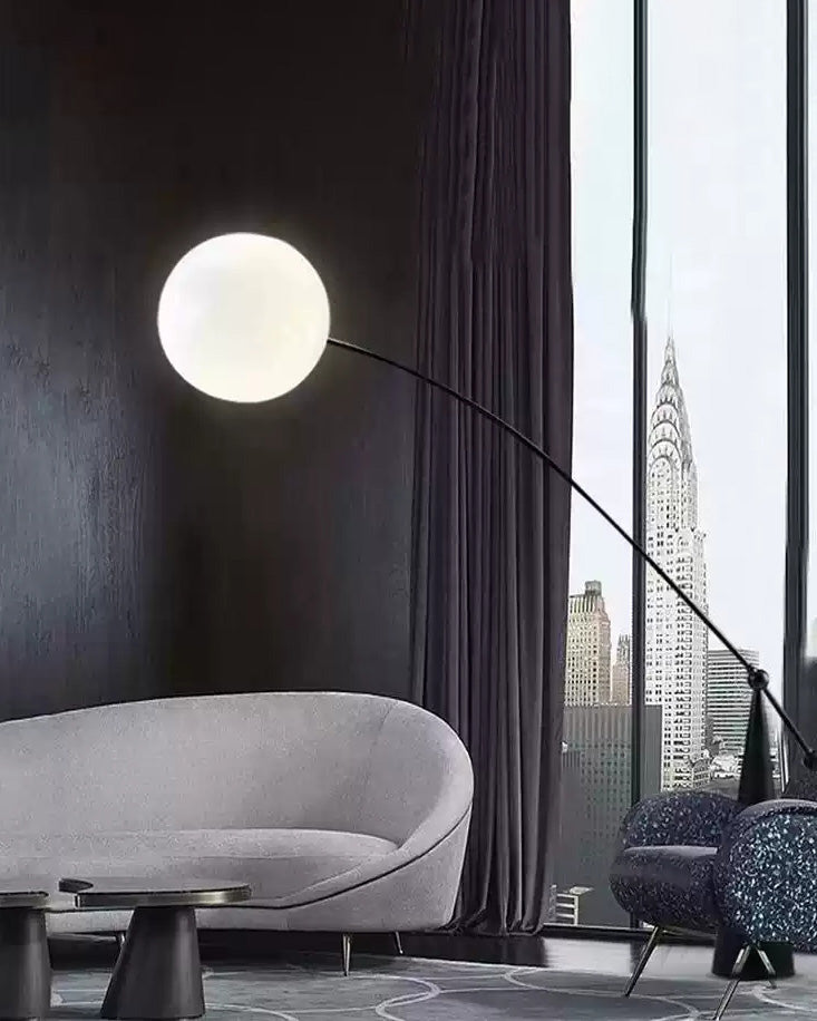 Lampadaire Porte-à-Faux Globe en Verre