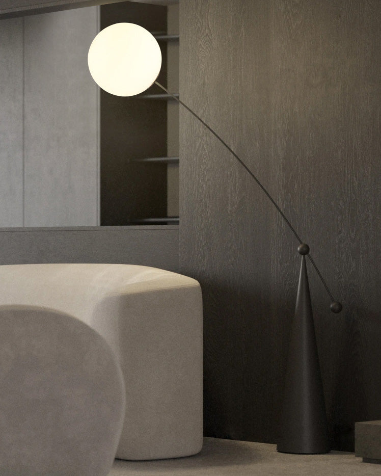Lampadaire Porte-à-Faux Globe en Verre