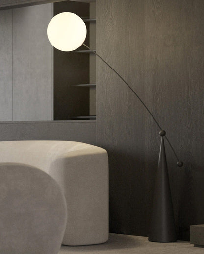 Lampadaire Porte-à-Faux Globe en Verre