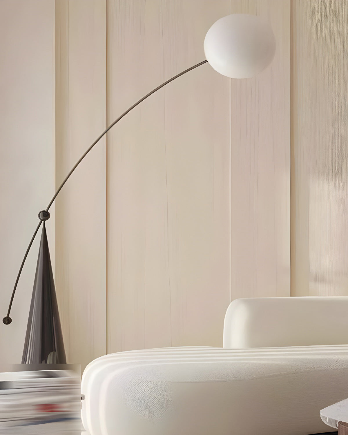 Lampadaire Porte-à-Faux Globe en Verre