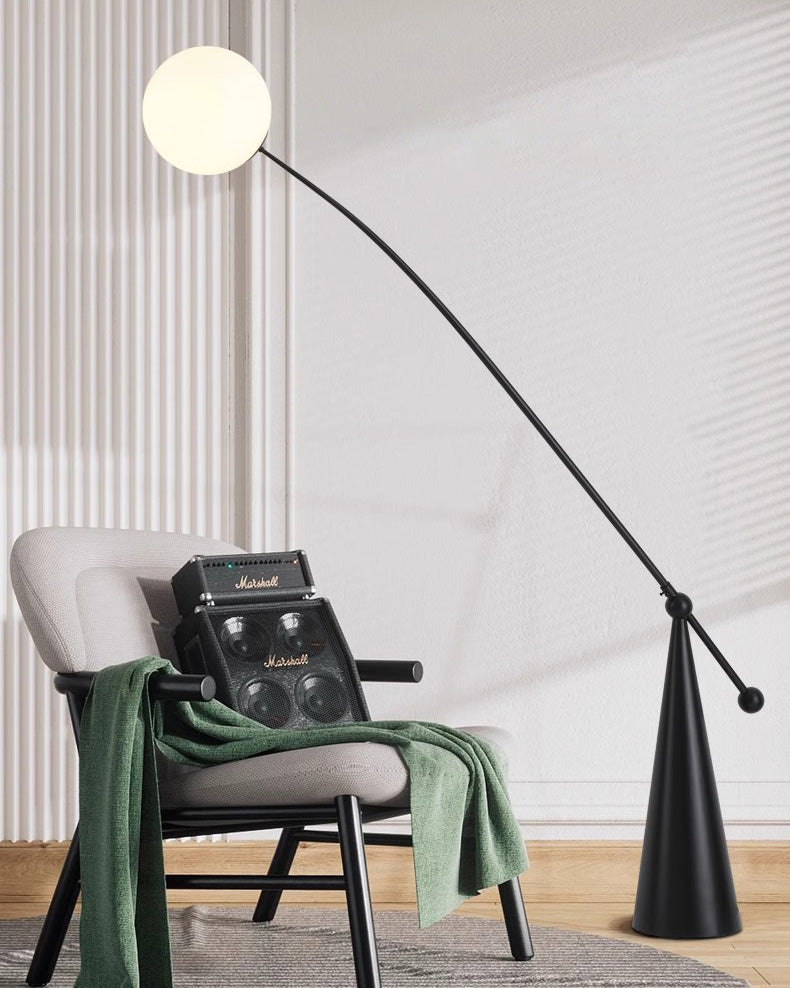 Lampadaire Porte-à-Faux Globe en Verre