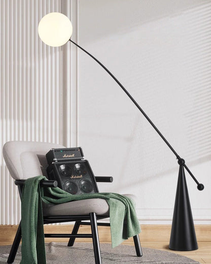 Lampadaire Porte-à-Faux Globe en Verre