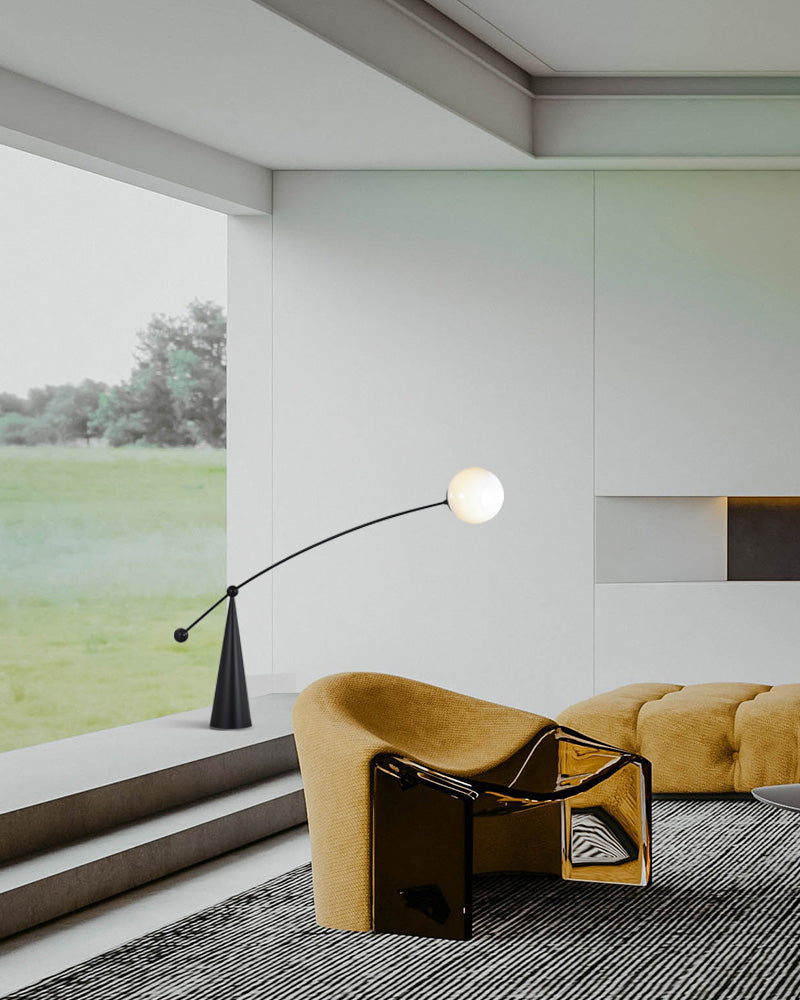 Lampadaire Porte-à-Faux Globe en Verre