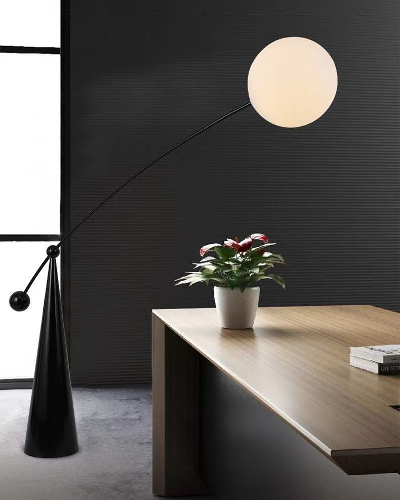 Lampadaire Porte-à-Faux Globe en Verre