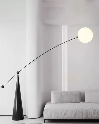 Lampadaire Porte-à-Faux Globe en Verre