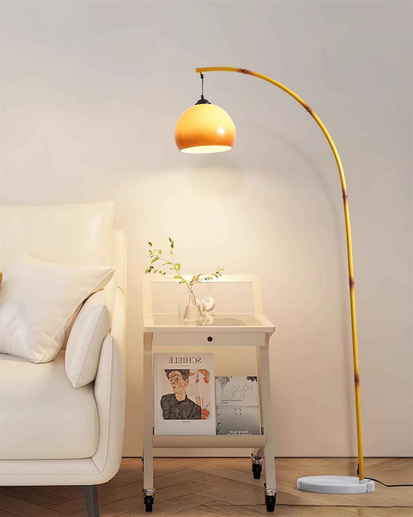 Lampadaire Suspendu Arc en Bambou