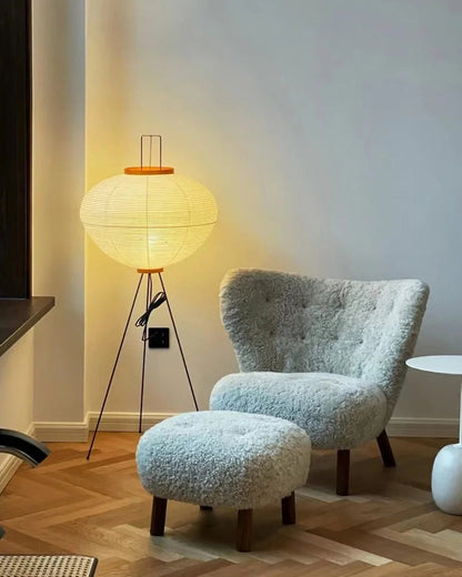 Lampadaire Tripode Lantern en Tissu