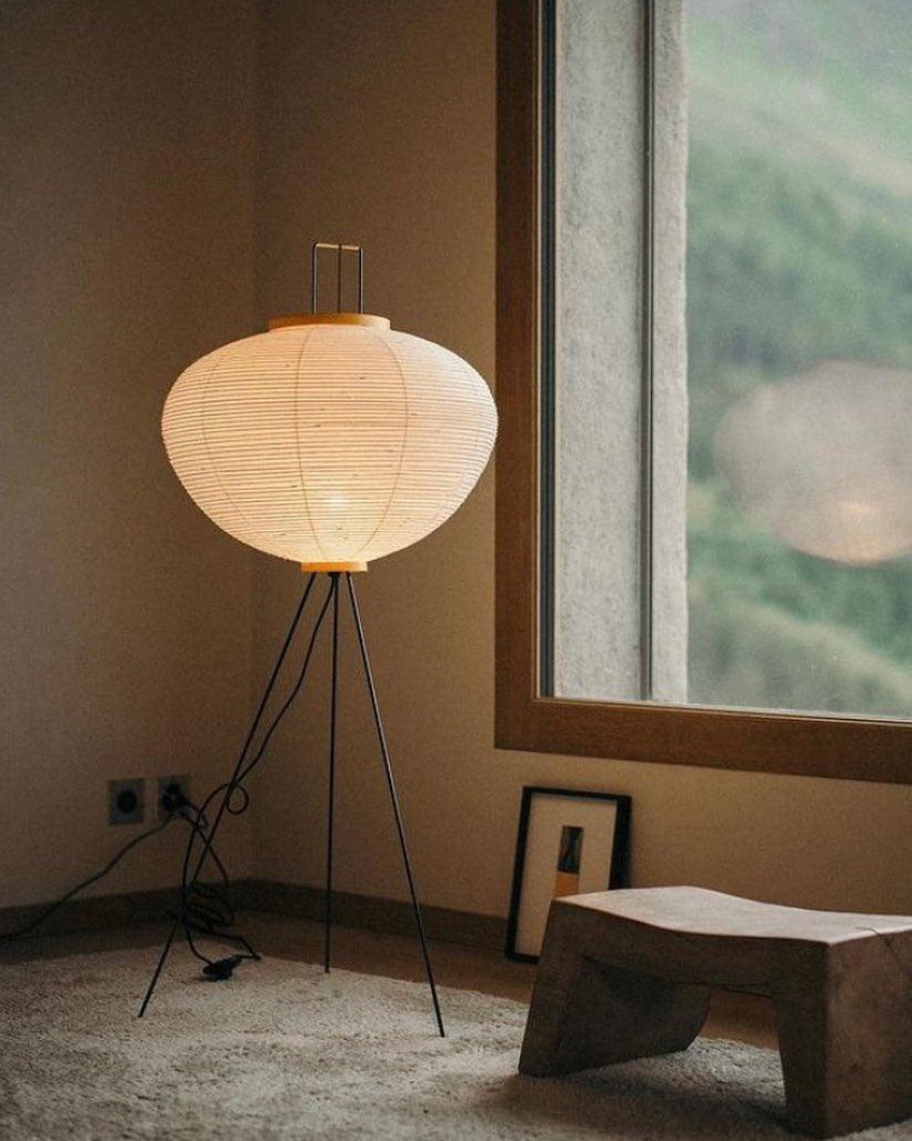 Lampadaire Tripode Lantern en Tissu