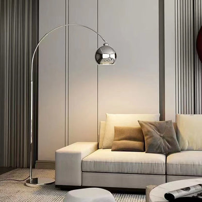 Lampadaire chrome en arc