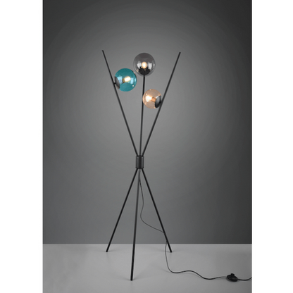 Lampadaire design original avec globes en verre