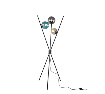 Lampadaire design original avec globes en verre