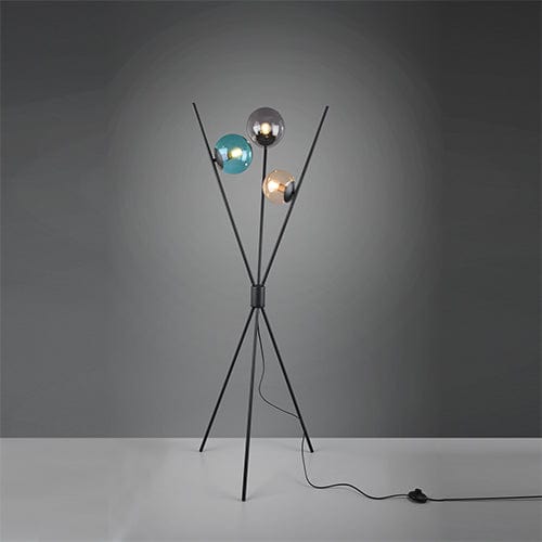 Lampadaire design original avec globes en verre