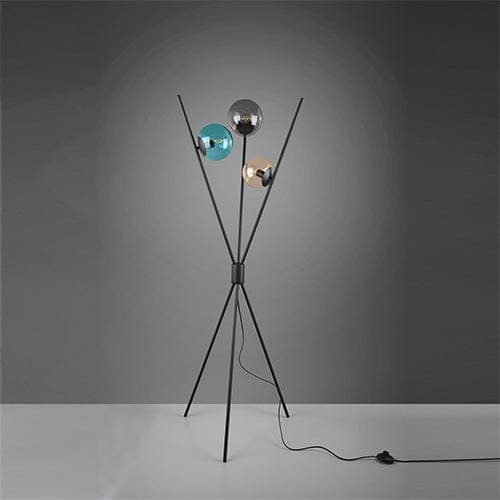 Lampadaire design original avec globes en verre