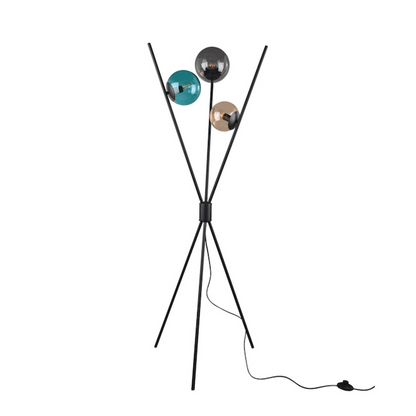 Lampadaire design original avec globes en verre