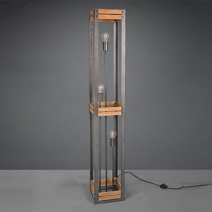 Lampadaire en Bois Naturel - Style Industriel