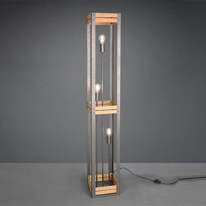 Lampadaire en Bois Naturel - Style Industriel