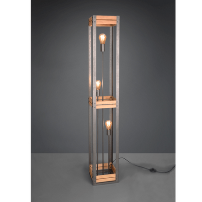 Lampadaire en Bois Naturel - Style Industriel