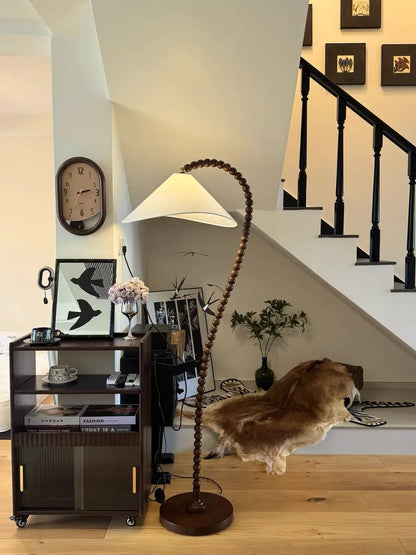 Lampadaire en Bois - Style Nordique Blanc