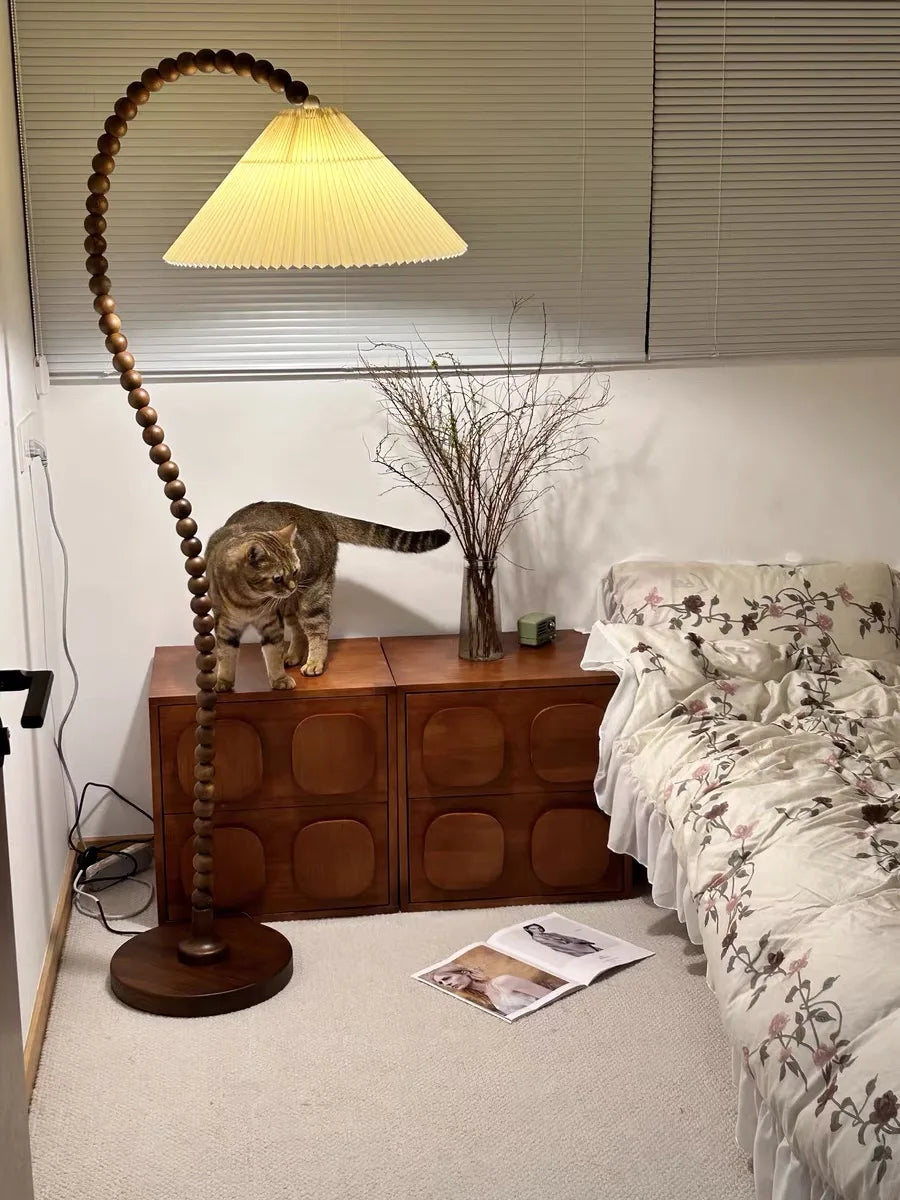 Lampadaire en Bois - Style Nordique Blanc