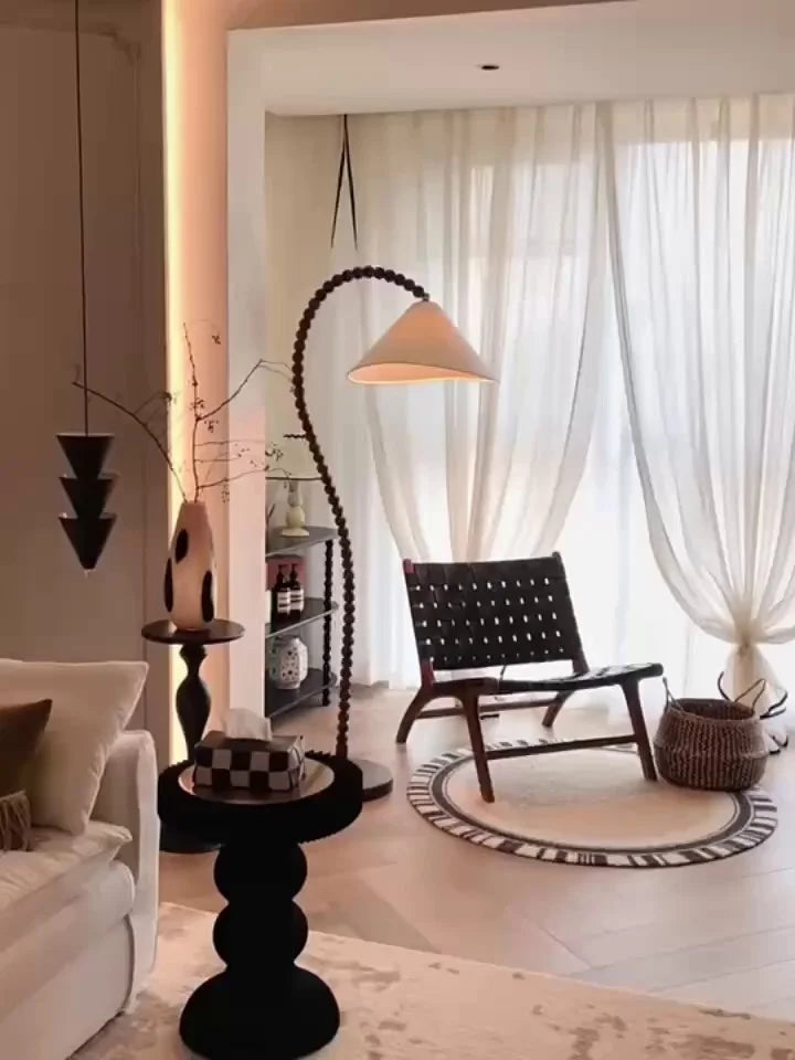 Lampadaire en Bois - Style Nordique Blanc