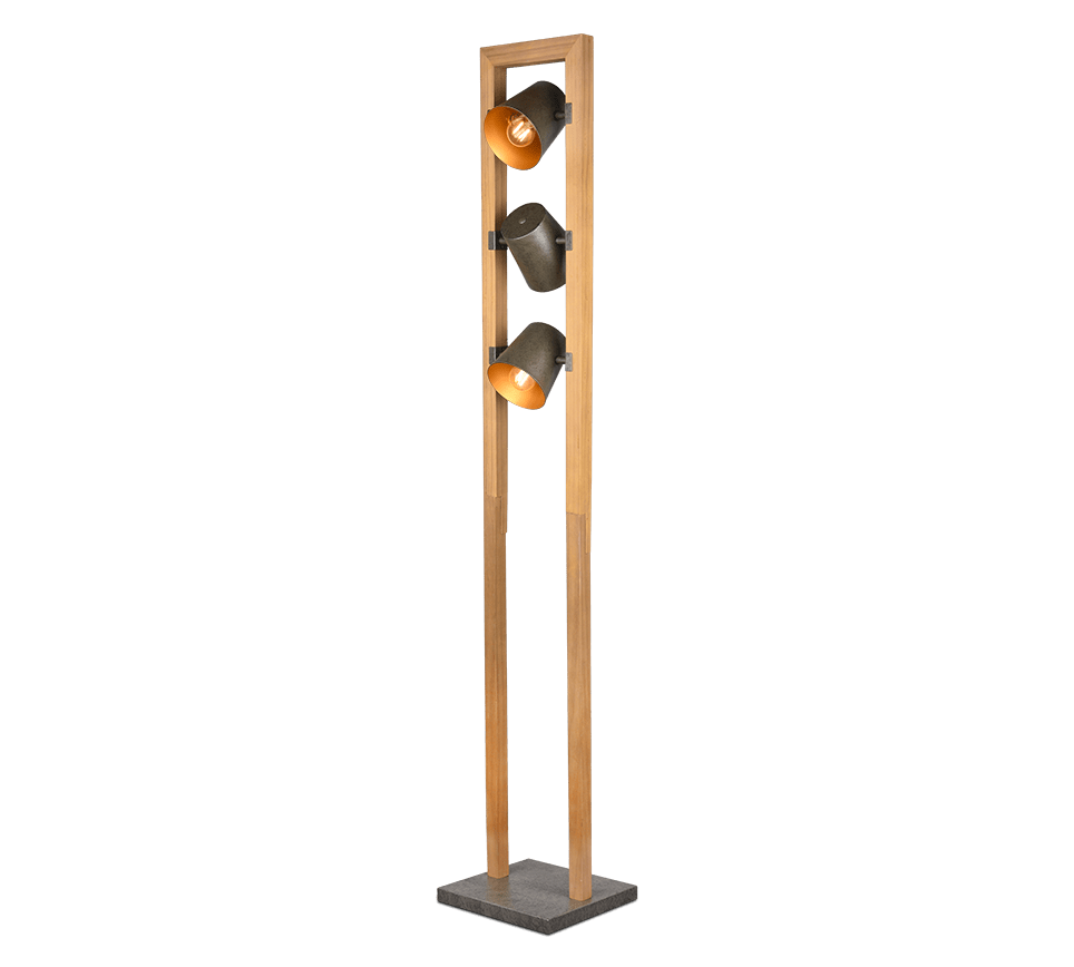 Lampadaire en Bois avec Spots Orientables