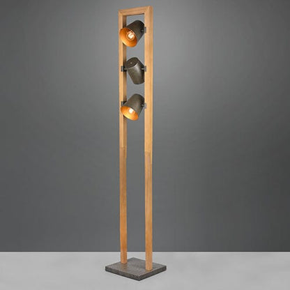 Lampadaire en Bois avec Spots Orientables