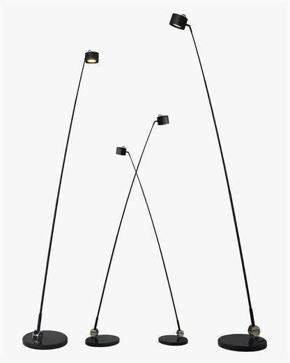 Lampadaire Fin Réglable Noir 
