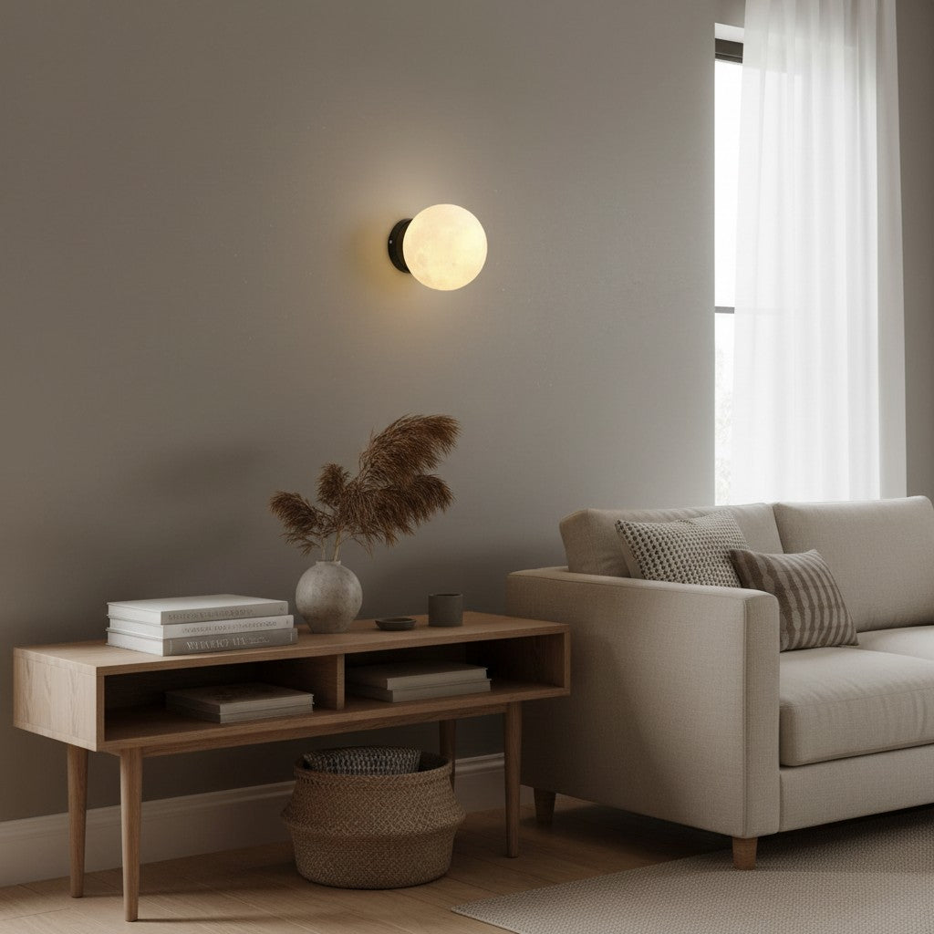Lampadaires LED rétro noir et globes blancs
