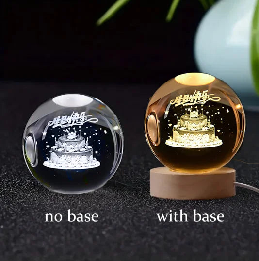 Lampe 3D Planète Cristal - CosmoLumière
