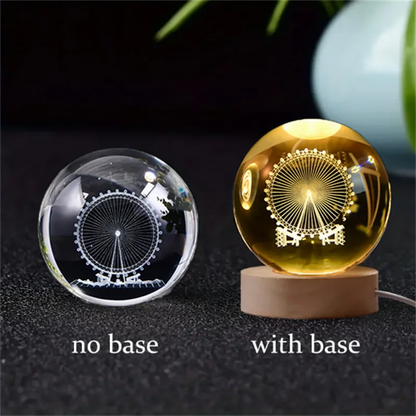 Lampe 3D Planète Cristal - CosmoLumière