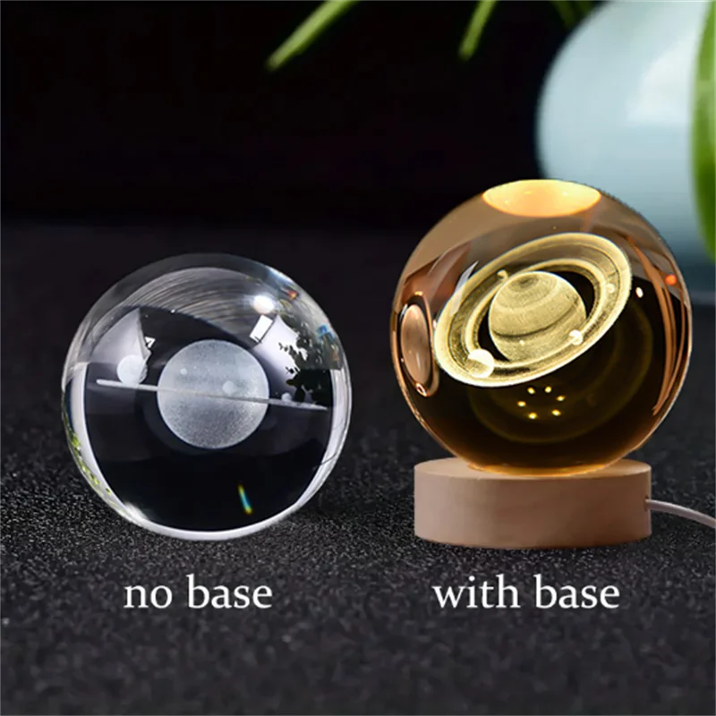 Lampe 3D Planète Cristal - CosmoLumière