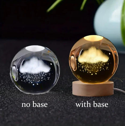 Lampe 3D Planète Cristal - CosmoLumière