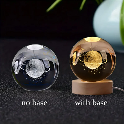 Lampe 3D Planète Cristal - CosmoLumière