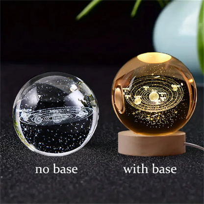 Lampe 3D Planète Cristal - CosmoLumière