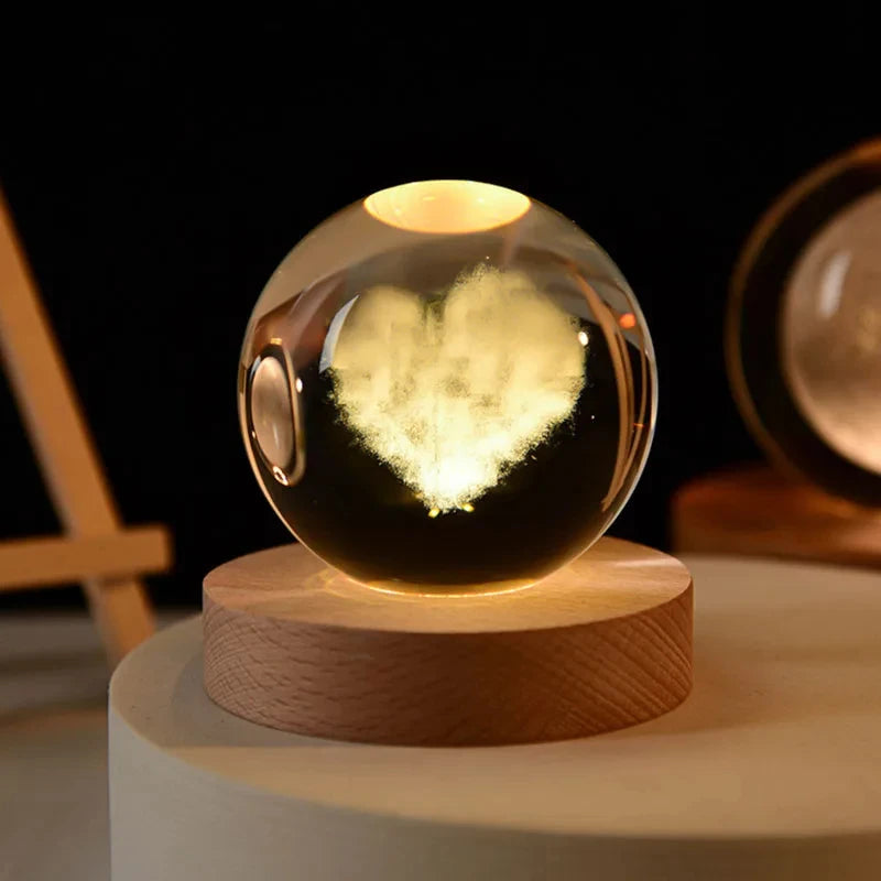 Lampe 3D Planète Cristal - CosmoLumière