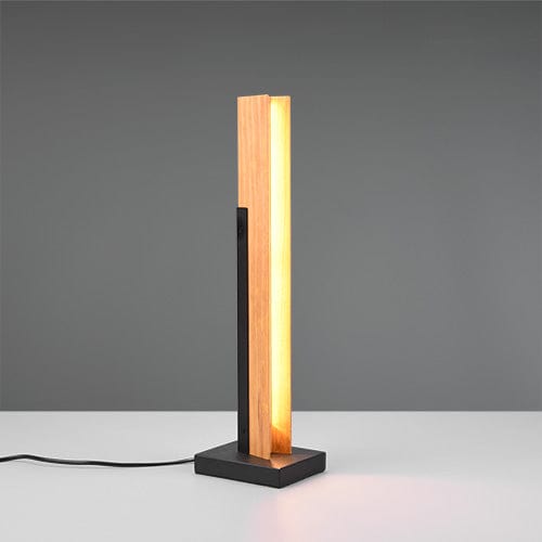 Lampe Chevet Noire et Bois - Style Scandinave Minimaliste