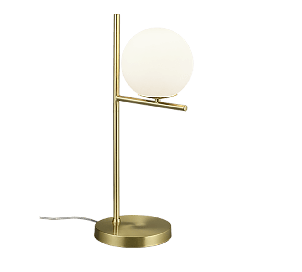 Lampe De Table En Laiton et Globe Blanc