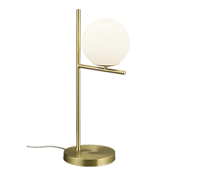 Lampe De Table En Laiton et Globe Blanc
