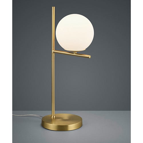 Lampe De Table En Laiton et Globe Blanc